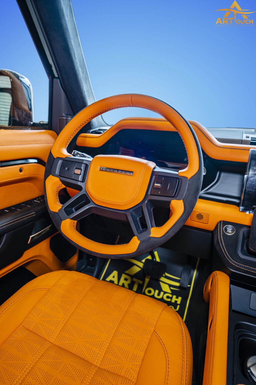 Land-Rover-Defender-interior-upholstery-Orange